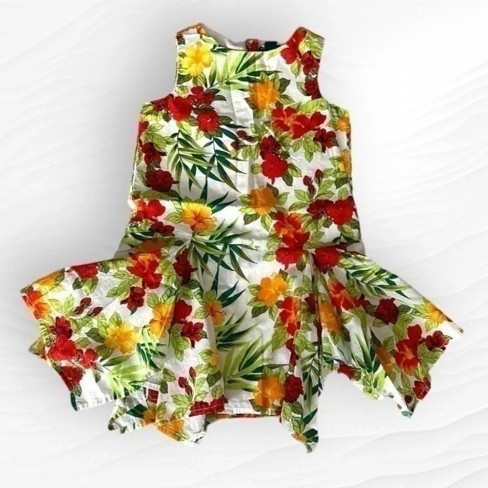 Gap Dress 5T Floral Sleeveless Uneven Hem